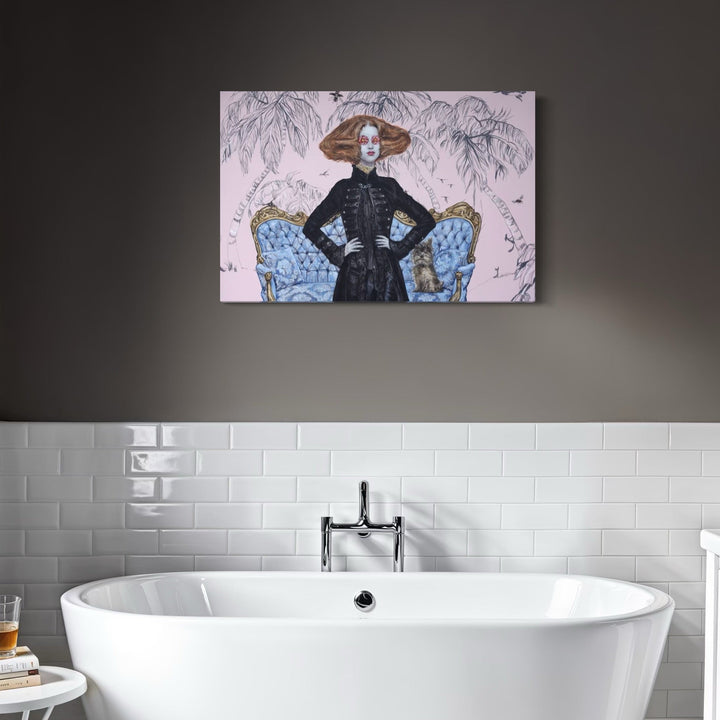 The artwork, Tropical Feeling, by Carlos Gamez de Francisco, displayed in a room.