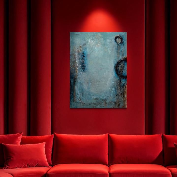 The artwork, Trusting, by Deborah Chaney, displayed in a room.