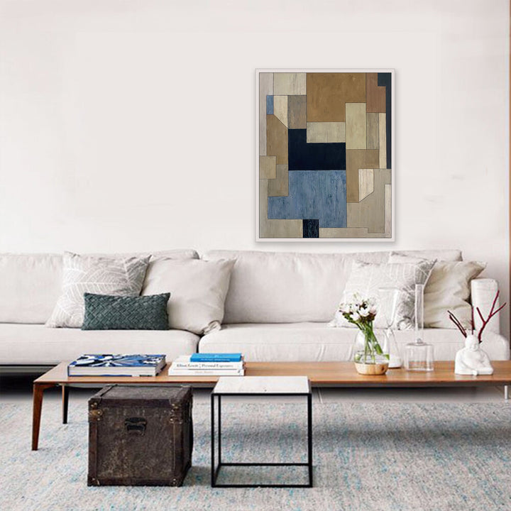 The artwork, Tuxedo, by Stephen Cimini, displayed in a room.