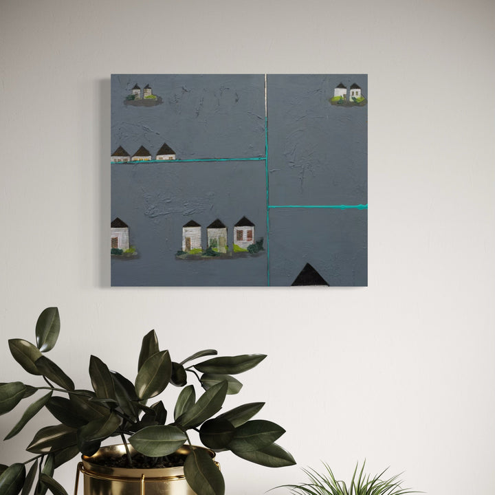 The artwork, UNDERWATER, by Dobee Snowber, displayed in a room.