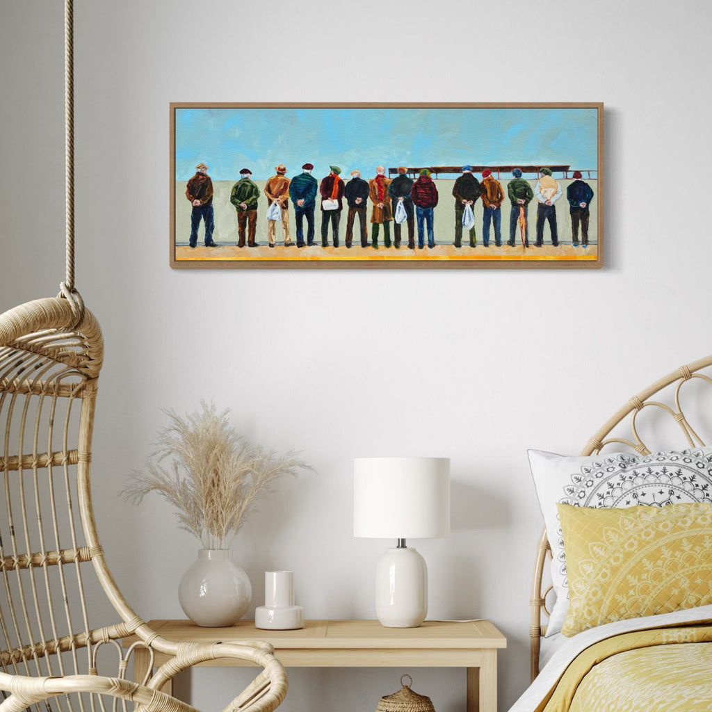 The artwork, Umarell, by Jo Carol Mitchell-Rogers, displayed in a room.