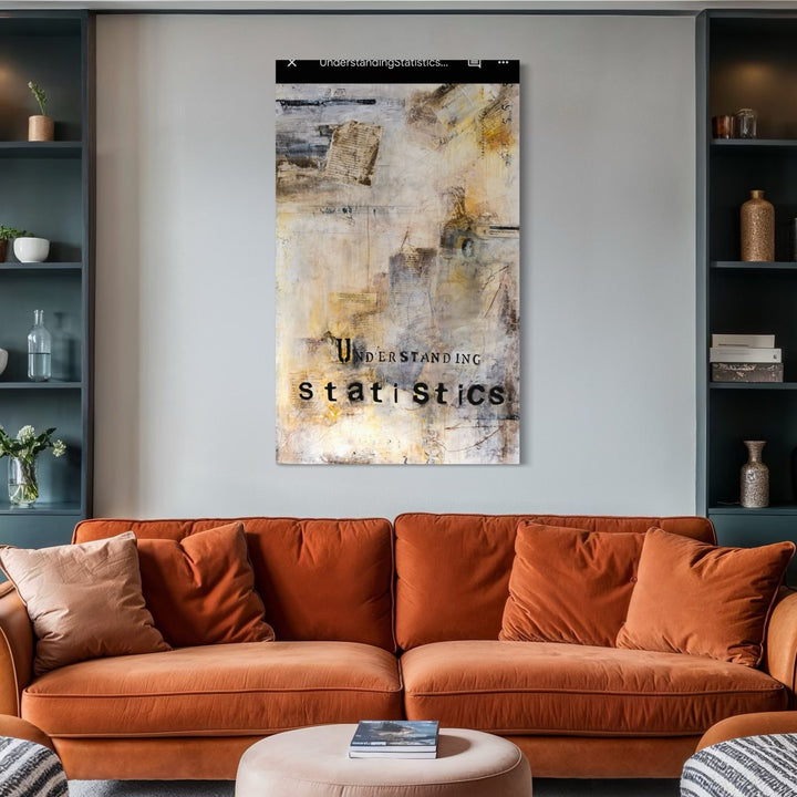 The artwork, Understanding Statistics, by Deborah Chaney, displayed in a room.