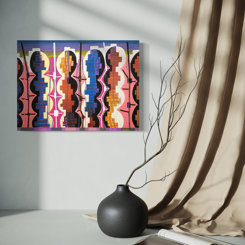 The artwork, Unfolding, by Jade Chan, displayed in a room.