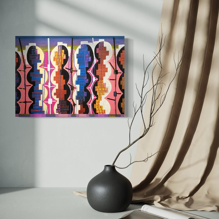 The artwork, Unfolding, by Jade Chan, displayed in a room.