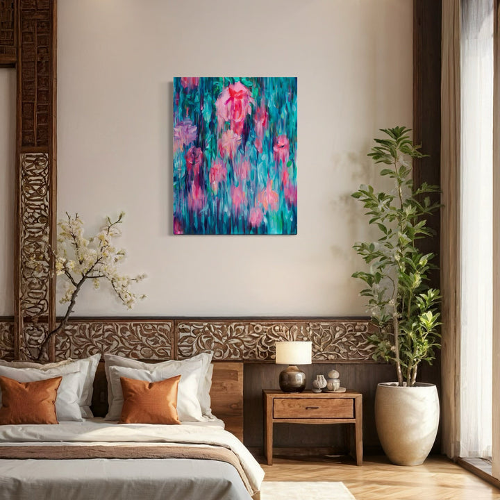 A photo of the artwork Unravel, by Ketta Ioannidou, hanging on a wall.