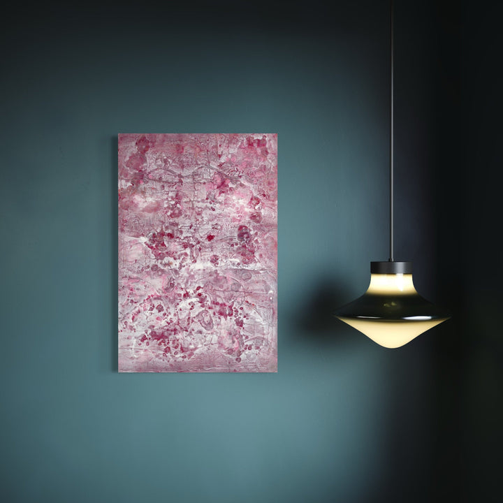 The artwork, Vermont in a Snowstorm, by Deborah Chaney, displayed in a room.