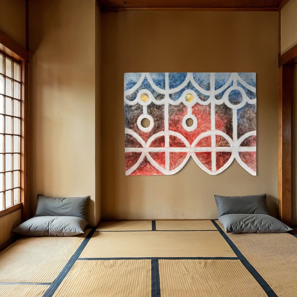 The artwork, Vestibule West, by Adina Andrus, displayed in a room.
