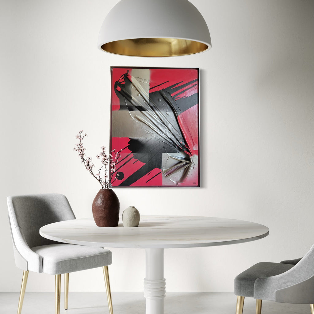 The artwork, Virtue of Ignorance, by Roger Hsia, displayed in a room.