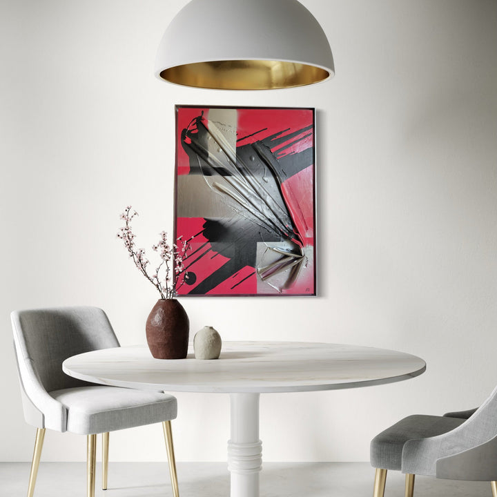 The artwork, Virtue of Ignorance, by Roger Hsia, displayed in a room.
