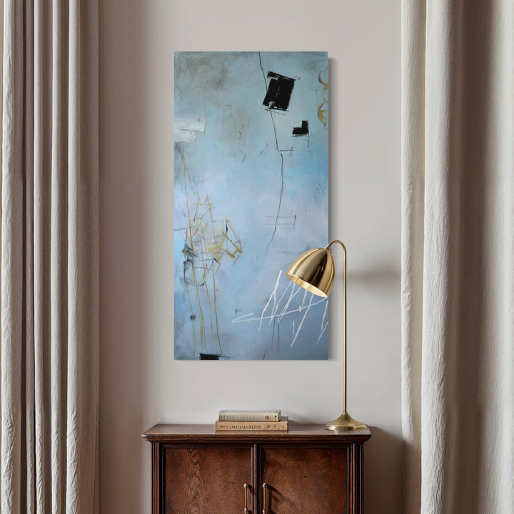 The artwork, Volare, by Victoria Primicias, displayed in a room.