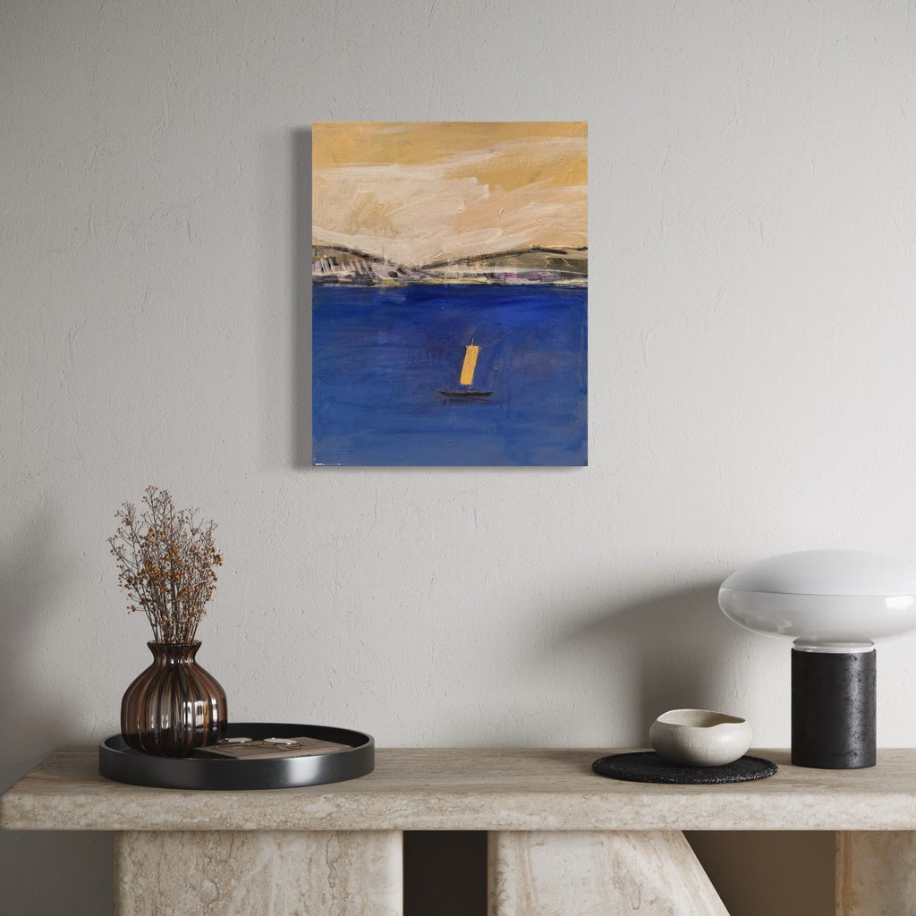 The artwork, Voyage of Ged, by Chris Baily, displayed in a room.