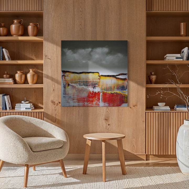 The artwork, Warm Clouds 2, by Harry Moody, displayed in a room.