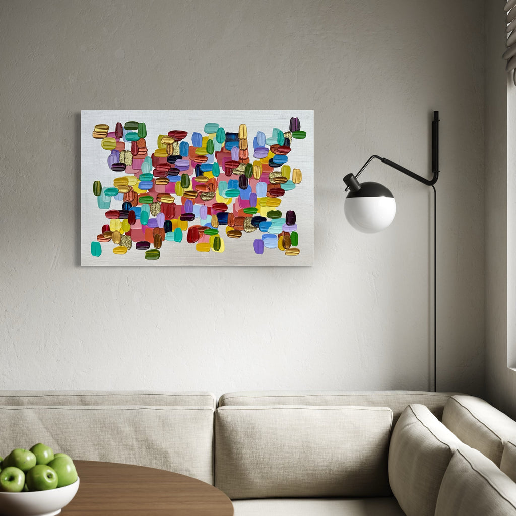 The artwork, Warmth, by Shiri Phillips, displayed in a room.