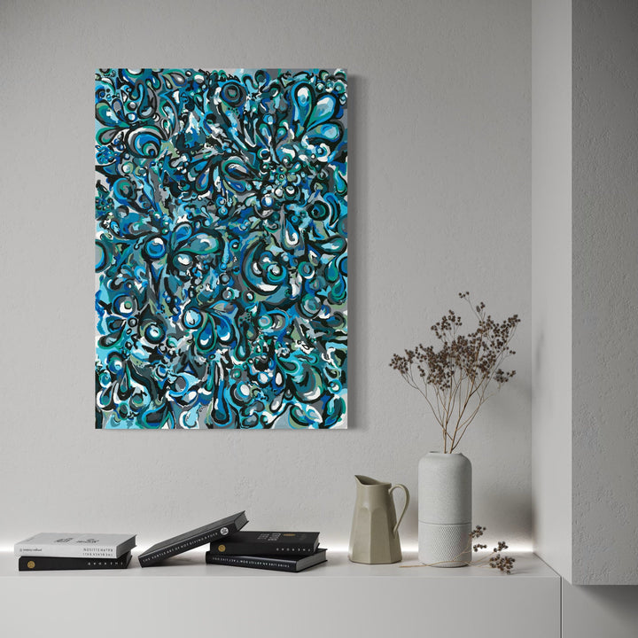 The artwork, Water, by Kaitlin Andrews, displayed in a room.