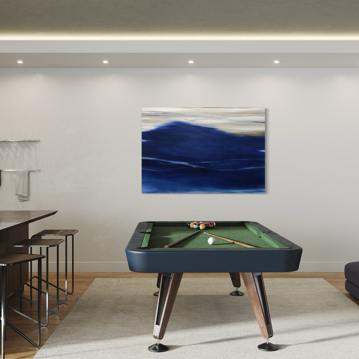 The artwork, Waves #116, by Bob Melzmuf, displayed in a room.