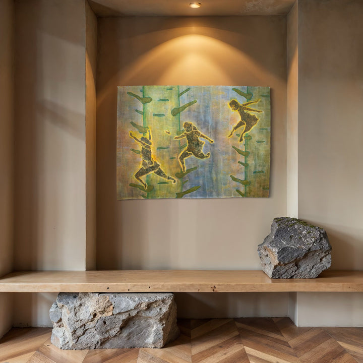 The artwork, We Were Tired of Living in a House, by Patrick Bower, displayed in a room.