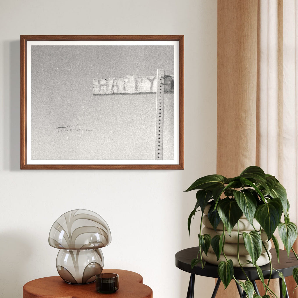 The artwork, What Did They Promise You, by Kelly McGovern, displayed in a room.