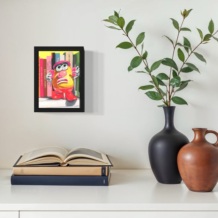 The artwork, What's Happening, by Mary Younkin, displayed in a room.