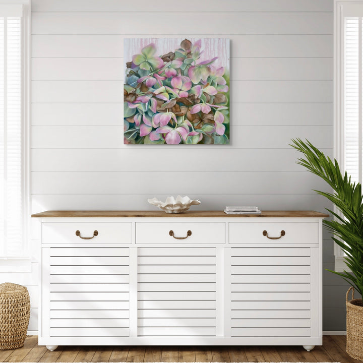 The artwork, Whispers Of Time, by Carla Thomson, displayed in a room.