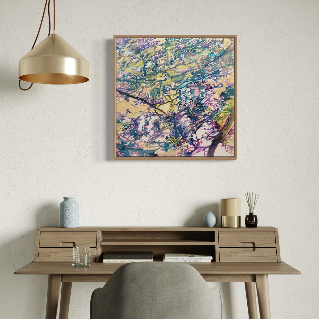 The artwork, Wind, by Jane E. Skafte, displayed in a room.