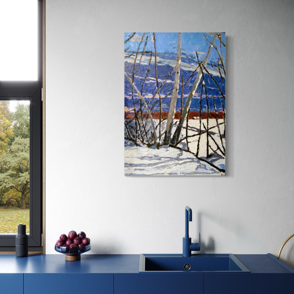 The artwork, Winter Solstice, by Robert Dec, displayed in a room.