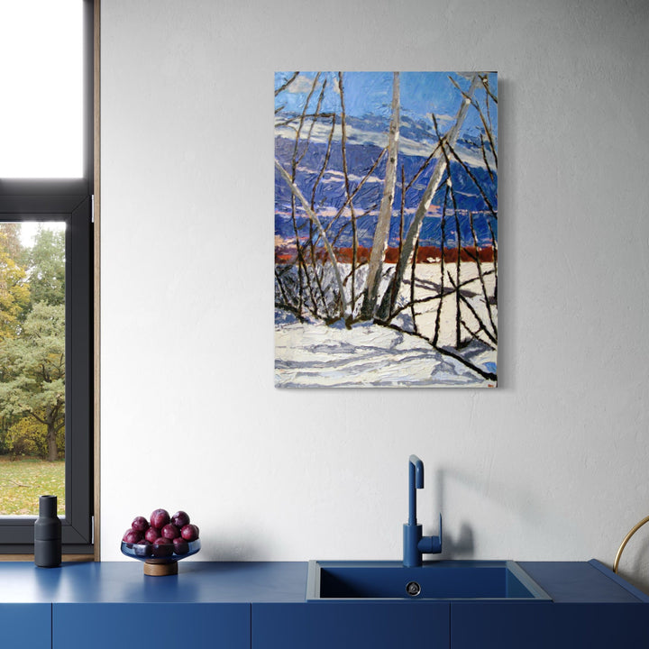 The artwork, Winter Solstice, by Robert Dec, displayed in a room.