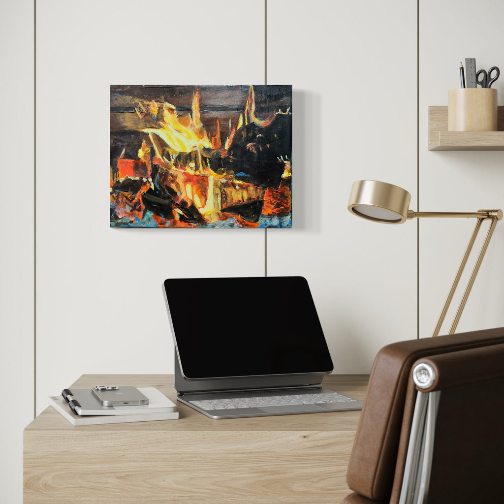 The artwork, Winter Warmth, by Robert Dec, displayed in a room.