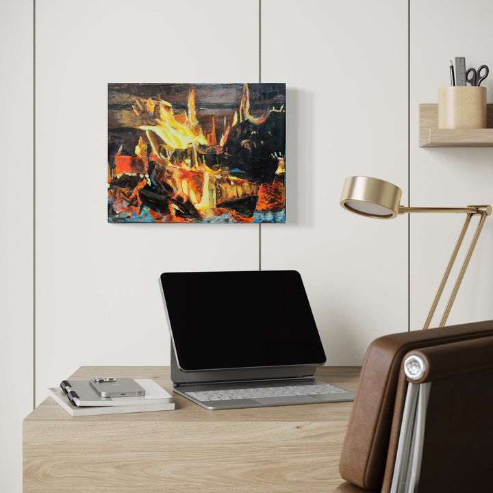 The artwork, Winter Warmth, by Robert Dec, displayed in a room.