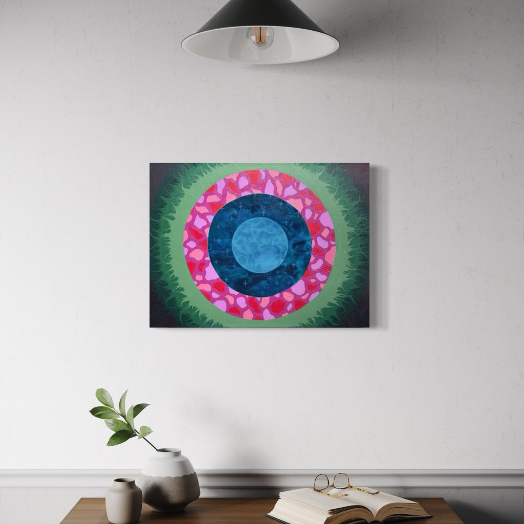 The artwork, Wishing Well I, by Tyler Sorgman, displayed in a room.
