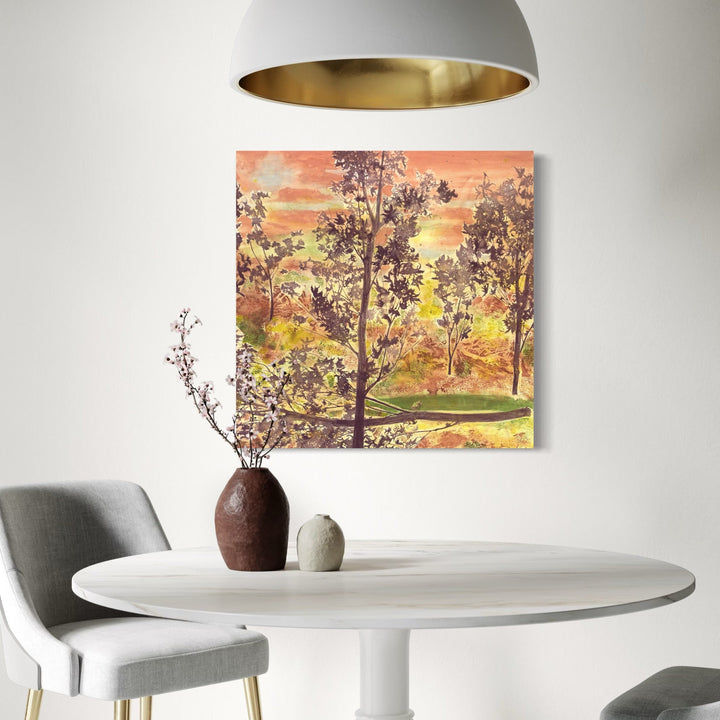 The artwork, Witnesses to the Fall, by Marlene Struss, displayed in a room.