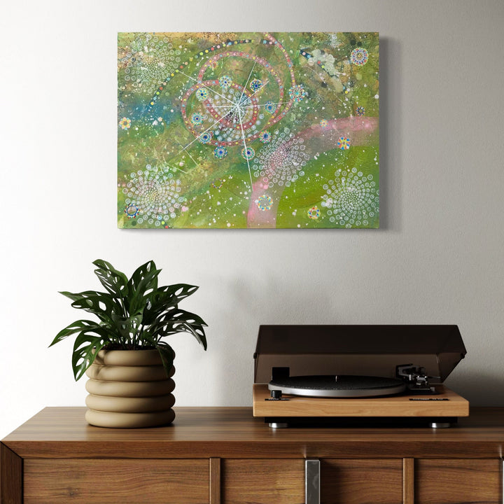The artwork, You Are Here, by Amy Cheng, displayed in a room.