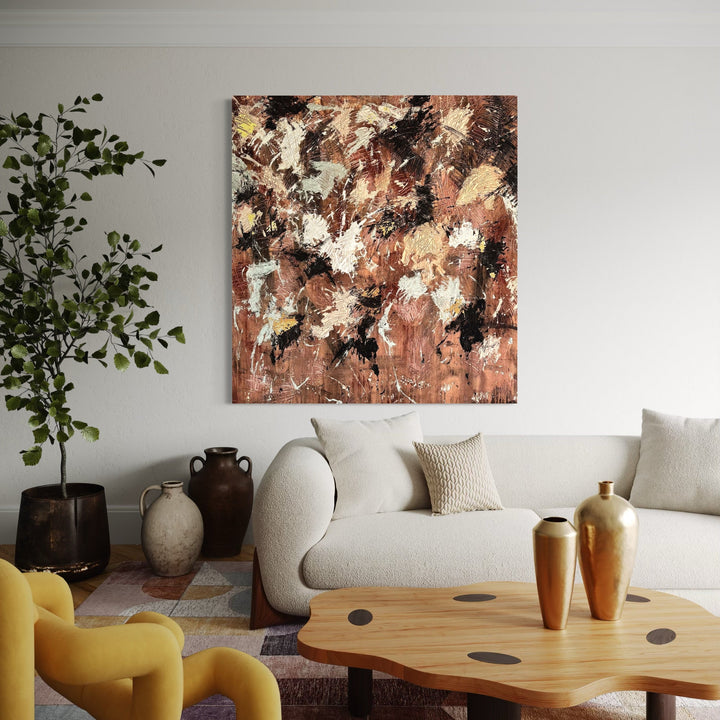 The artwork, Zen Caos 4, by Albion Vu, displayed in a room.