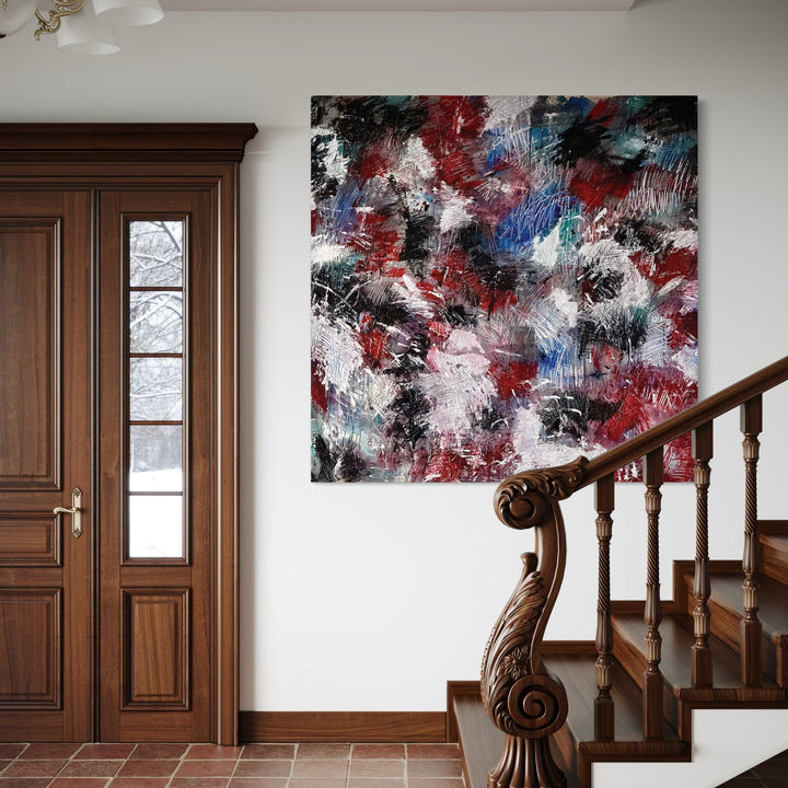 The artwork, Zen Caos 8, by Albion Vu, displayed in a room.