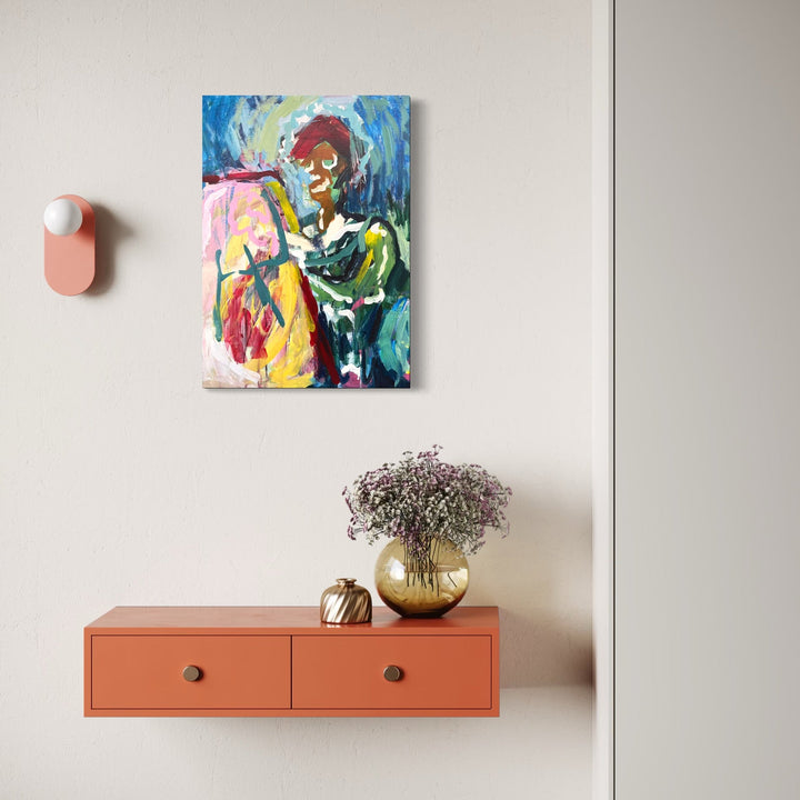 The artwork, Zombie, by Dionysia Adamopoulou, displayed in a room.