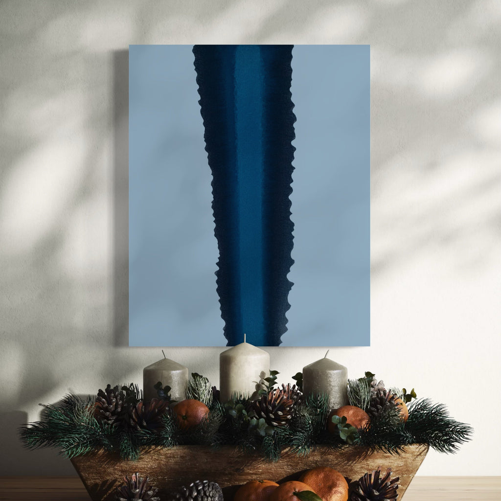 The artwork, #2 (Prussian Blue), by Patrick Walsh, displayed in a room.