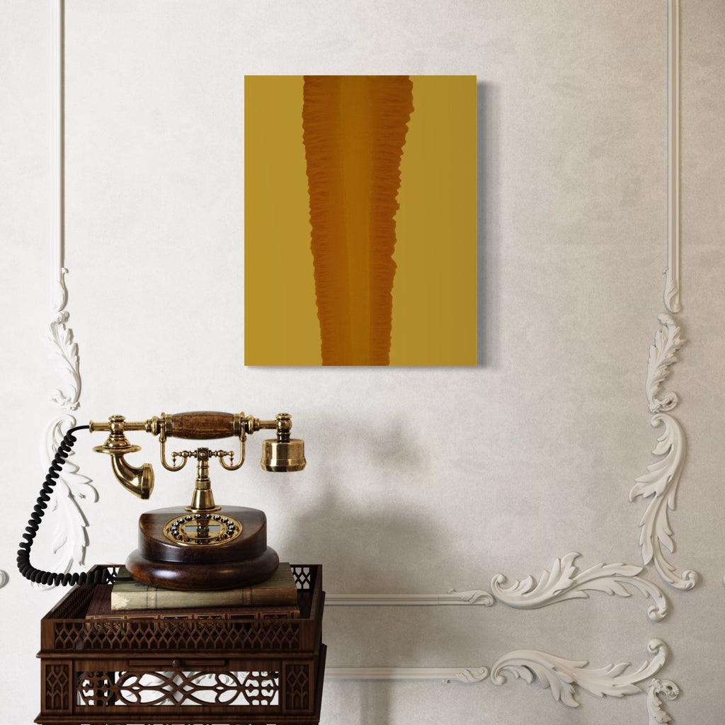The artwork, #2 (Yellow), by Patrick Walsh, displayed in a room.
