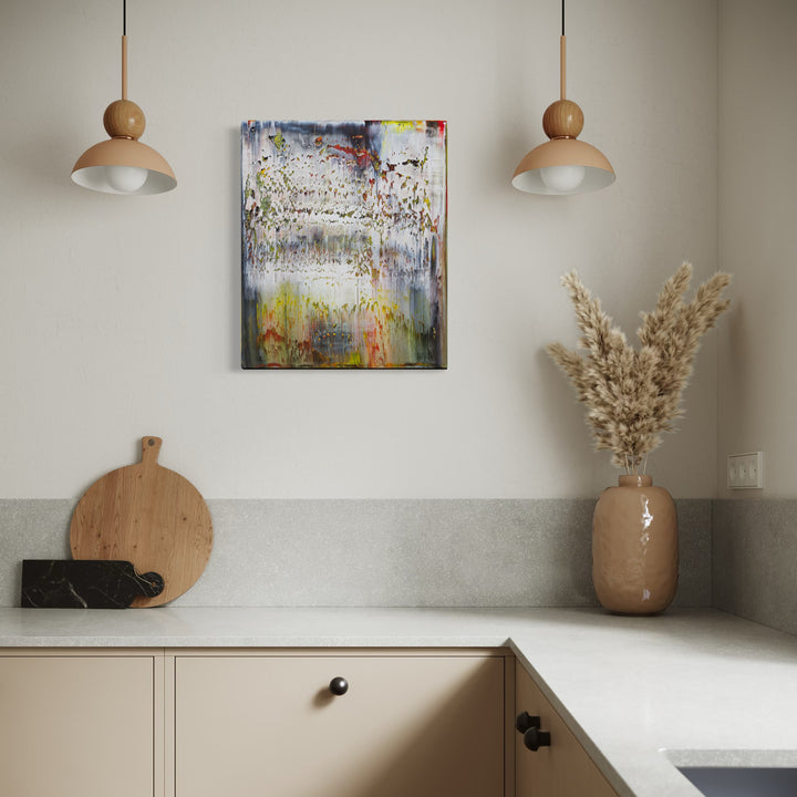The artwork, abstract 2, by Harry Moody, displayed in a room.