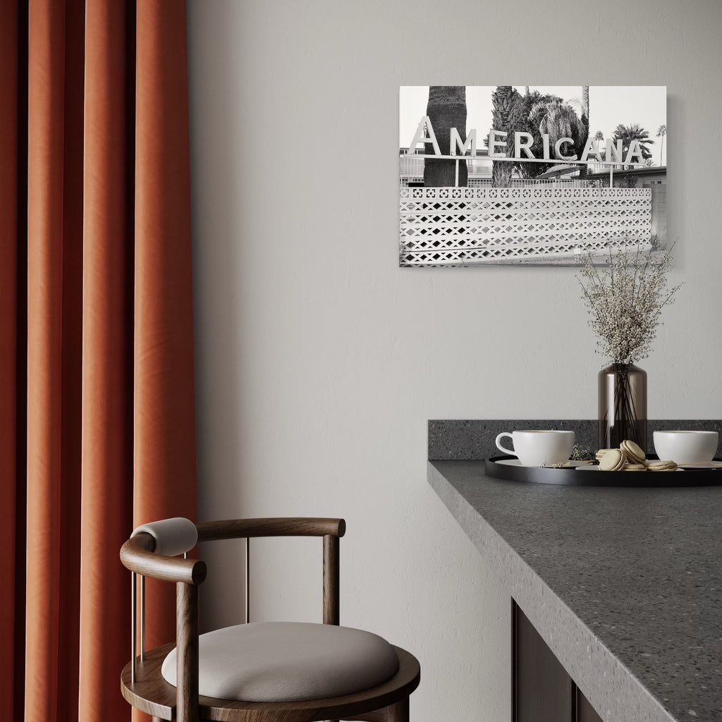 The artwork, americana, by Esther Voisin, displayed in a room.