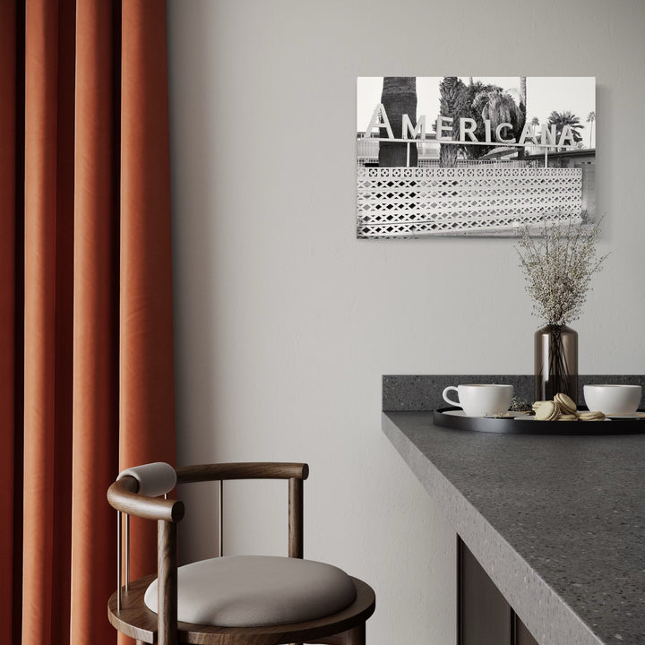 The artwork, americana, by Esther Voisin, displayed in a room.