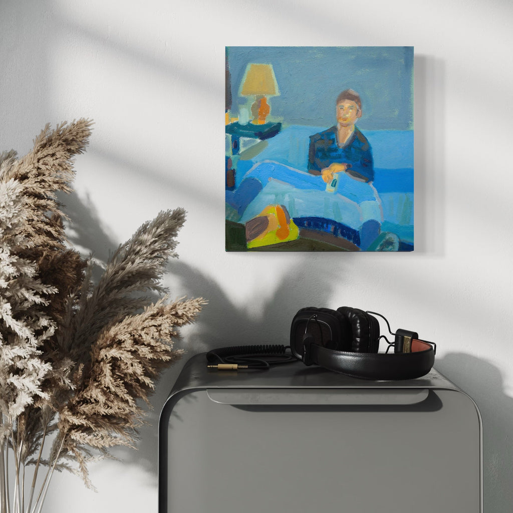 The artwork, cool down, by Chelsie Sunde, displayed in a room.