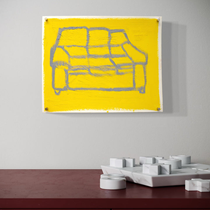 The artwork, couch II, by Chelsie Sunde, displayed in a room.