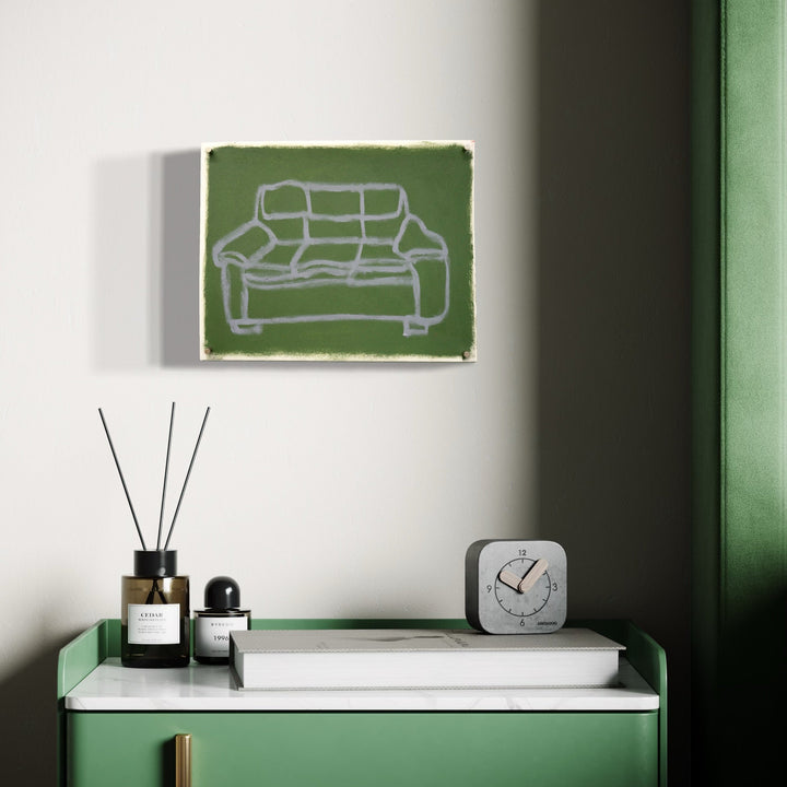 The artwork, couch I, by Chelsie Sunde, displayed in a room.
