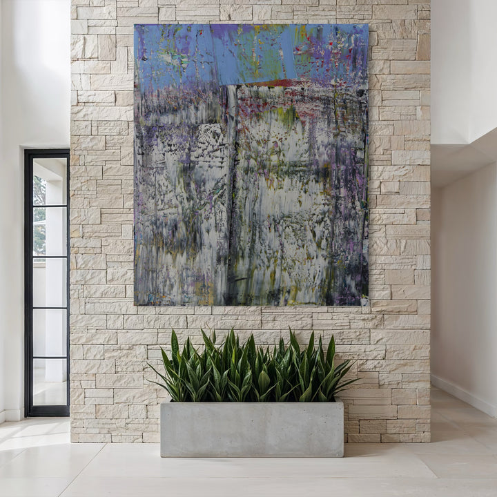 The artwork, extinct thoughts 1, by Harry Moody, displayed in a room.