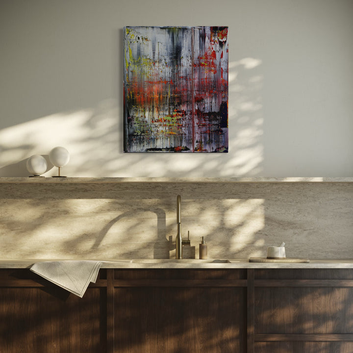 The artwork, more LA fall thoughts 2, by Harry Moody, displayed in a room.
