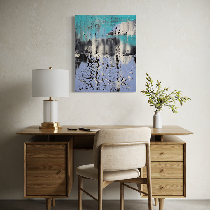 The artwork, segments 1, by Harry Moody, displayed in a room.