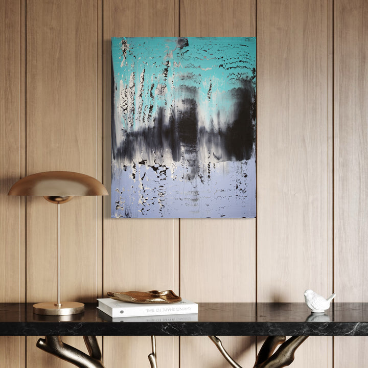 The artwork, segments 2, by Harry Moody, displayed in a room.