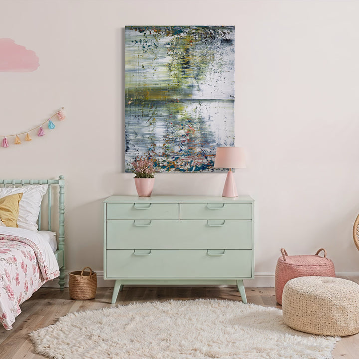 The artwork, stranded on high seas 1, by Harry Moody, displayed in a room.