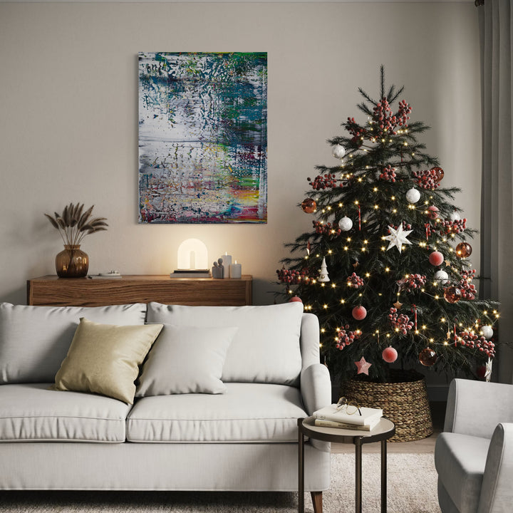 The artwork, stranded on high seas 2, by Harry Moody, displayed in a room.