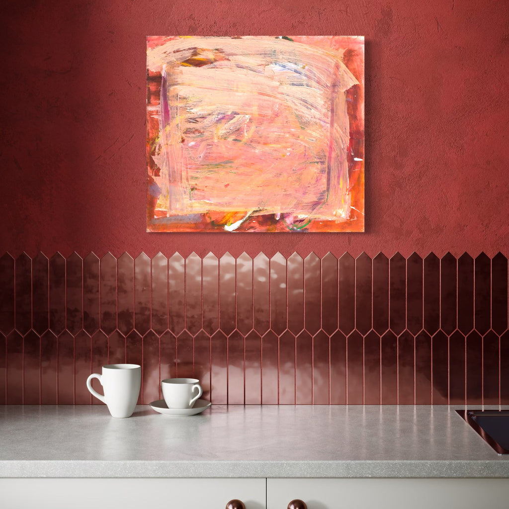 The artwork, tell me a memory , by Aliza Sternstein, displayed in a room.