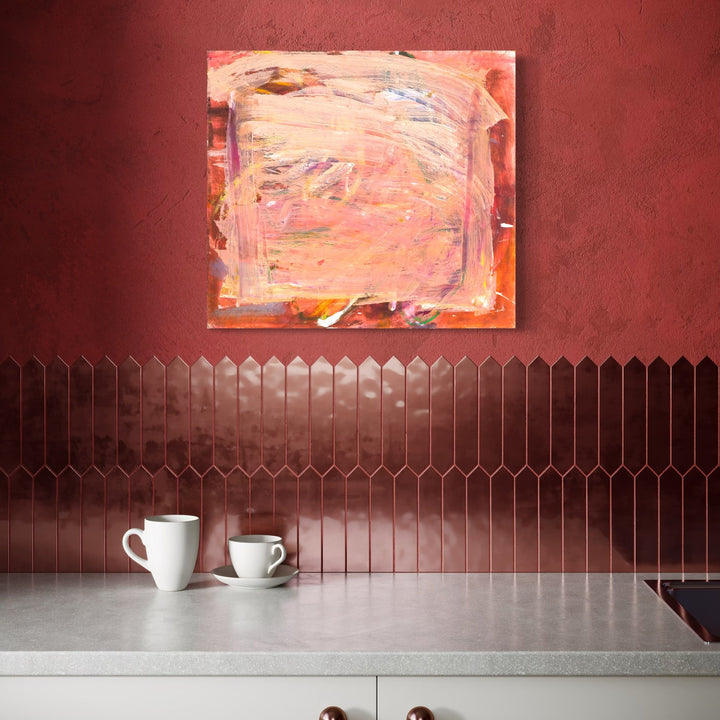 The artwork, tell me a memory , by Aliza Sternstein, displayed in a room.